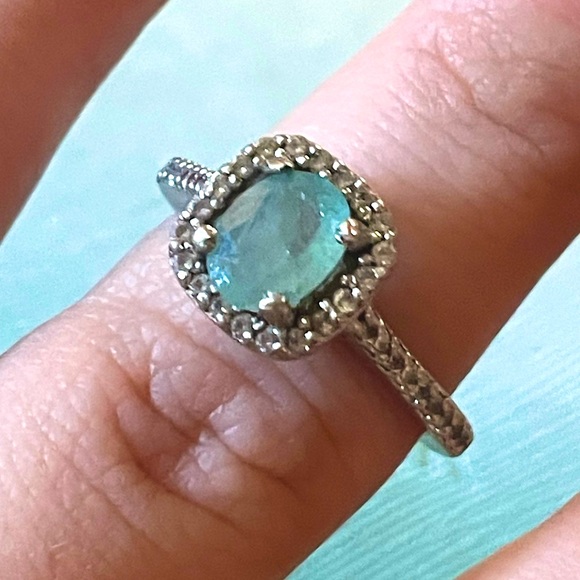 Holiday Sale ✨ All-Natural Certified Grandidierite 14K White Gold Ring Size 7 - Picture 2 of 15